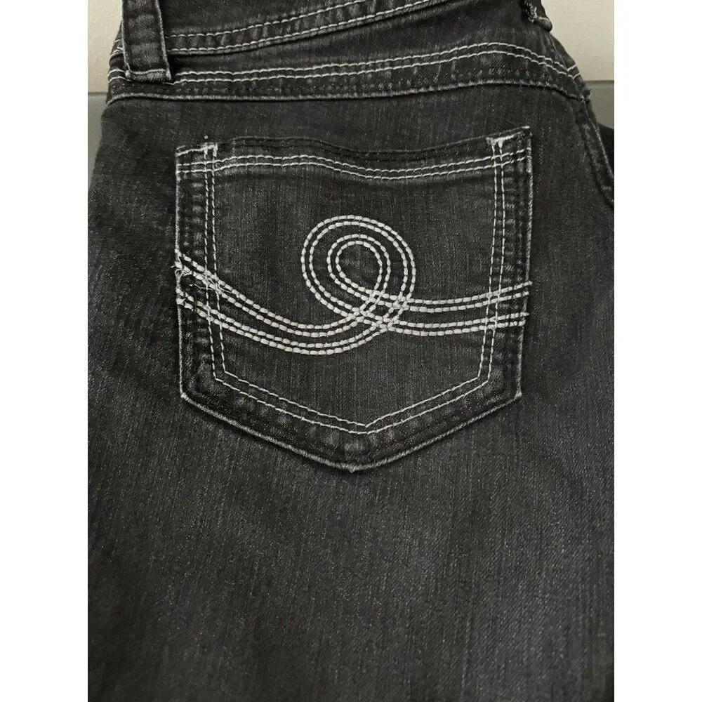 Seven7 Jeans Women Size 8 Skinny Dark Wash Five Pockets Stretch Denim Black